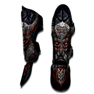 Ancient Viking Norse God Odin Print Muay Thai Shin Guard