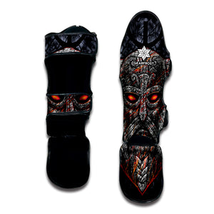 Ancient Viking Norse God Odin Print Muay Thai Shin Guard