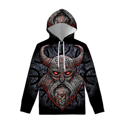 Ancient Viking Norse God Odin Print Pullover Hoodie