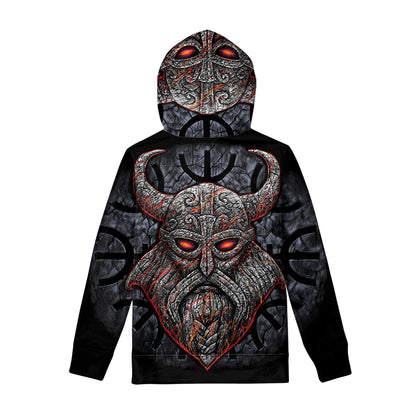Ancient Viking Norse God Odin Print Pullover Hoodie