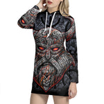 Ancient Viking Norse God Odin Print Pullover Hoodie Dress