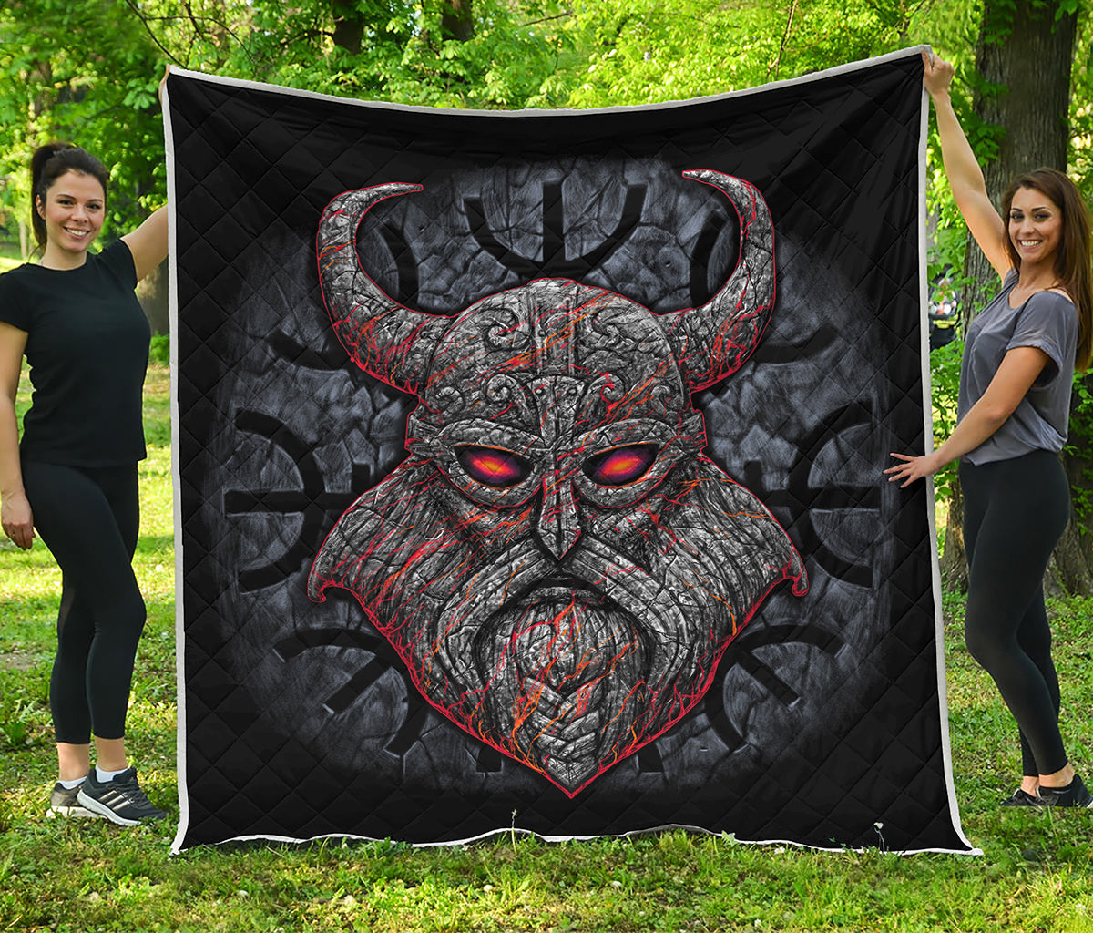Ancient Viking Norse God Odin Print Quilt