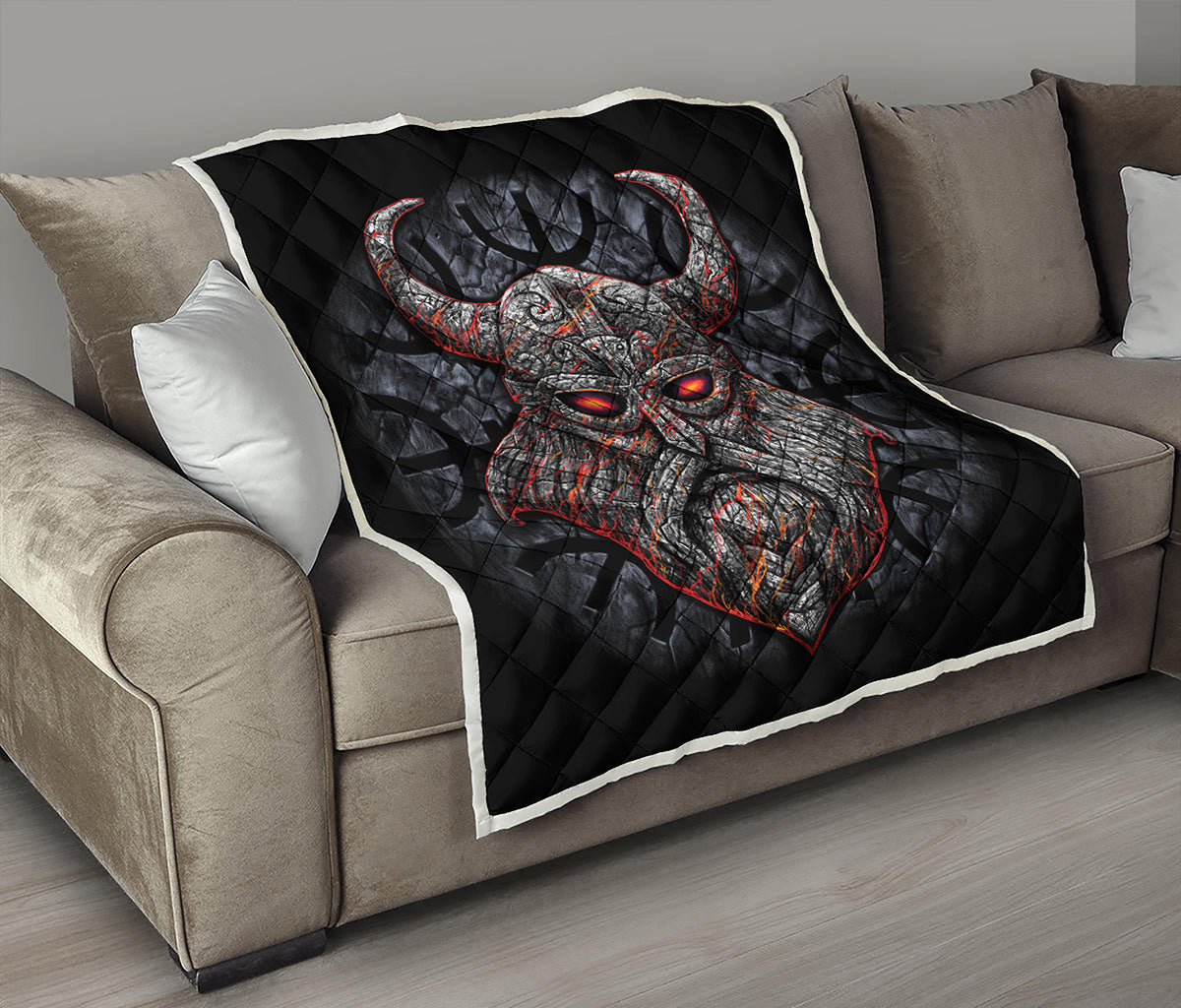 Ancient Viking Norse God Odin Print Quilt