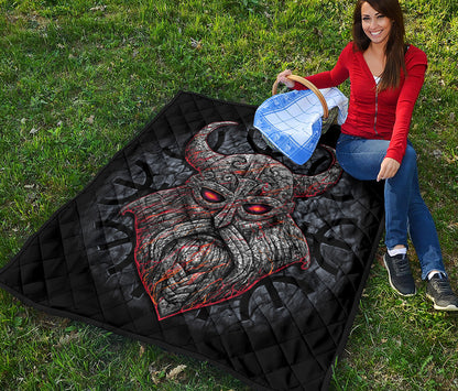 Ancient Viking Norse God Odin Print Quilt