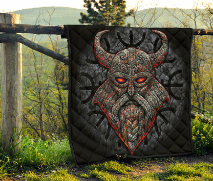 Ancient Viking Norse God Odin Print Quilt