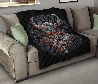 Ancient Viking Norse God Odin Print Quilt