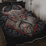 Ancient Viking Norse God Odin Print Quilt Bed Set