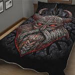 Ancient Viking Norse God Odin Print Quilt Bed Set