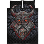 Ancient Viking Norse God Odin Print Quilt Bed Set