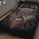 Ancient Viking Norse God Odin Print Quilt Bed Set