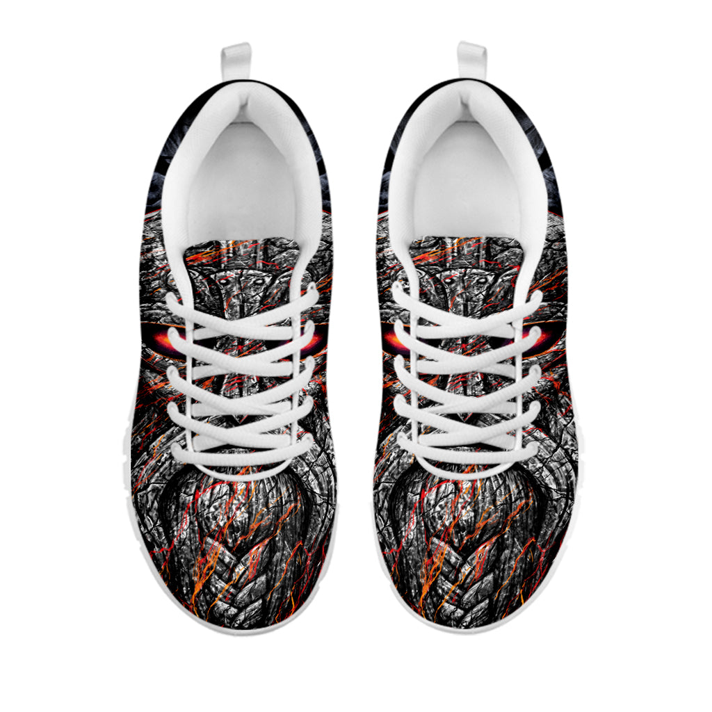 Ancient Viking Norse God Odin Print White Sneakers