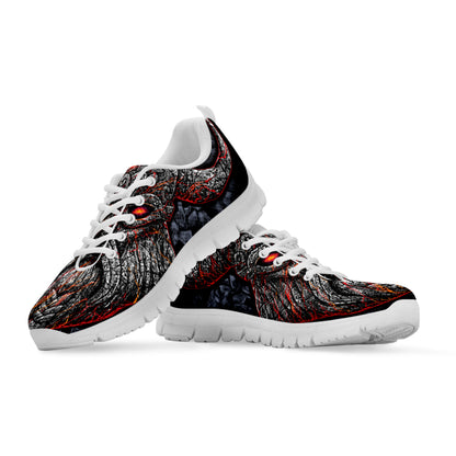 Ancient Viking Norse God Odin Print White Sneakers