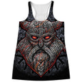 Ancient Viking Norse God Odin Print Women's Racerback Tank Top