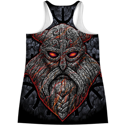 Ancient Viking Norse God Odin Print Women's Racerback Tank Top
