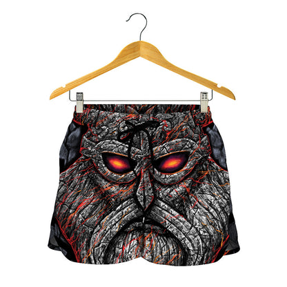 Ancient Viking Norse God Odin Print Women's Shorts