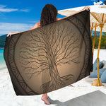 Ancient Yggdrasil Tree Print Beach Sarong Wrap