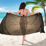 Ancient Yggdrasil Tree Print Beach Sarong Wrap