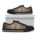 Ancient Yggdrasil Tree Print Black Low Top Sneakers