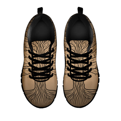 Ancient Yggdrasil Tree Print Black Sneakers