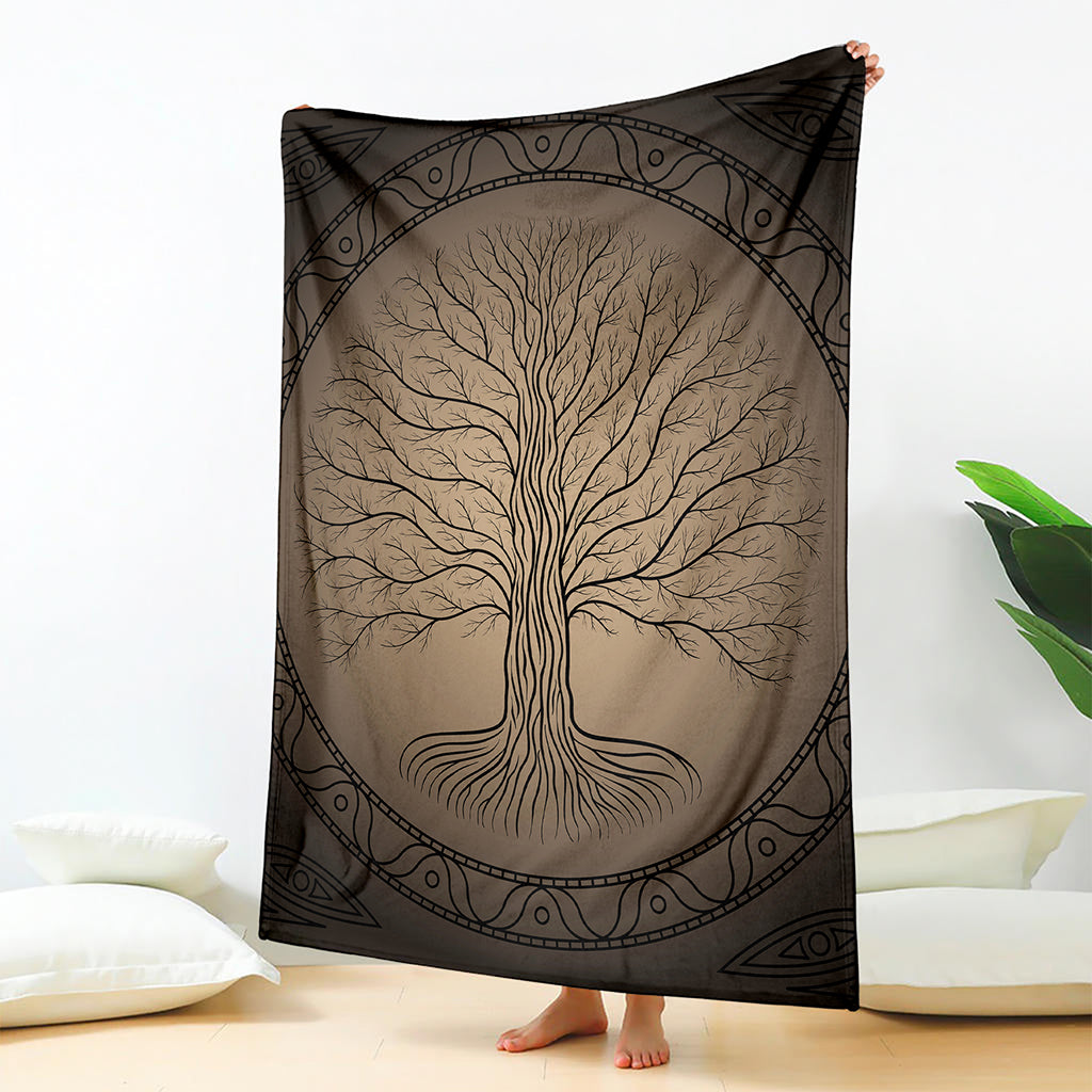 Ancient Yggdrasil Tree Print Blanket