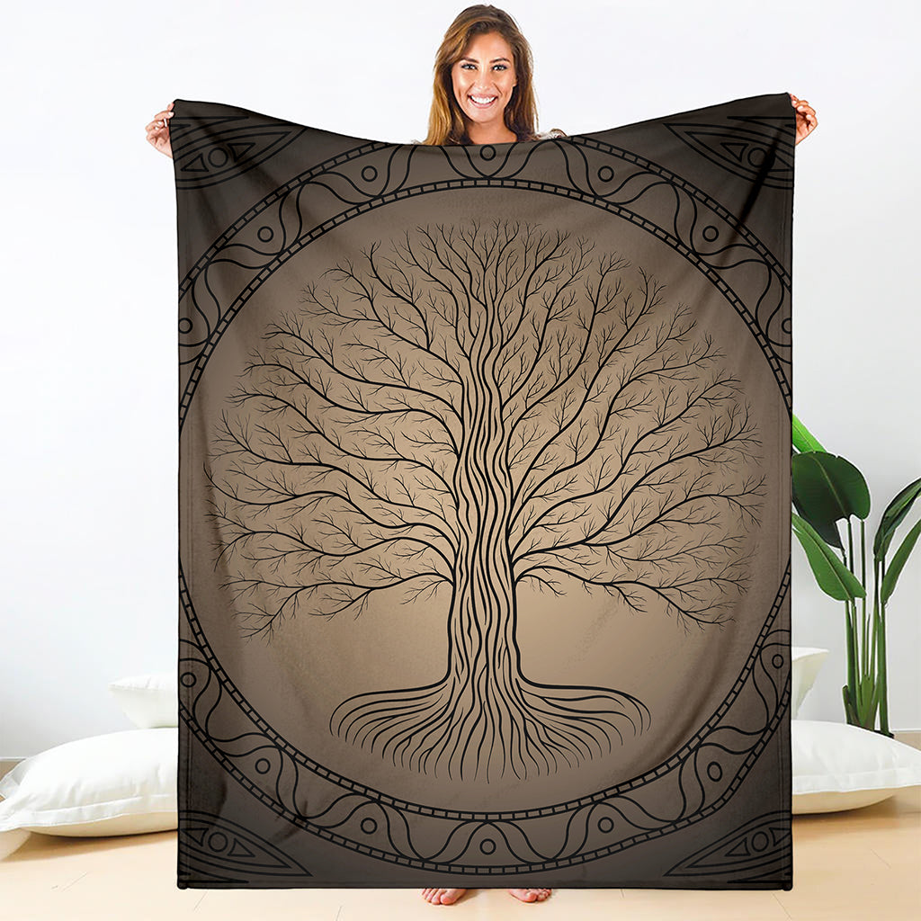 Ancient Yggdrasil Tree Print Blanket