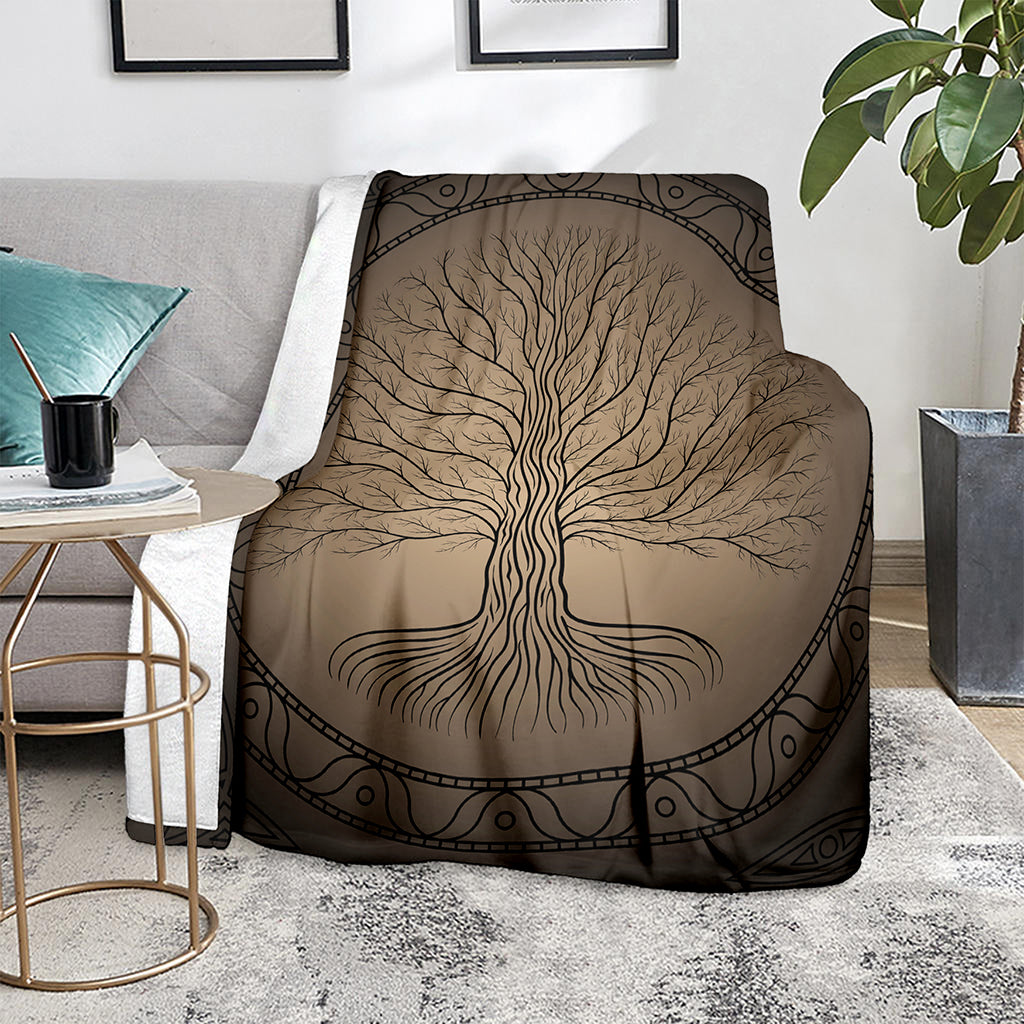 Ancient Yggdrasil Tree Print Blanket