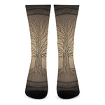 Ancient Yggdrasil Tree Print Crew Socks