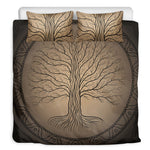Ancient Yggdrasil Tree Print Duvet Cover Bedding Set