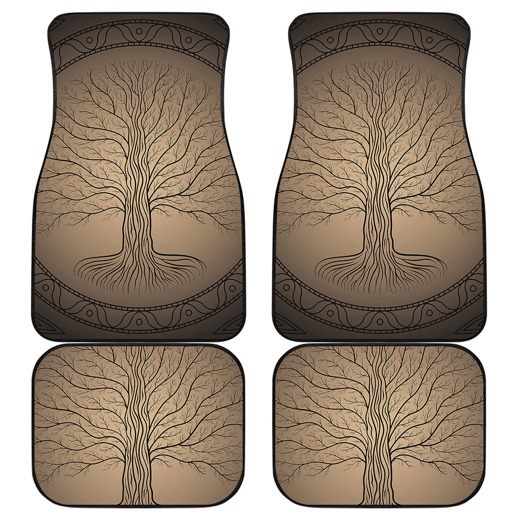 Ancient Yggdrasil Tree Print Front and Back Car Floor Mats
