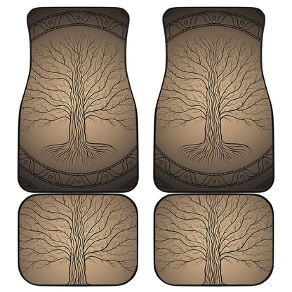 Ancient Yggdrasil Tree Print Front and Back Car Floor Mats