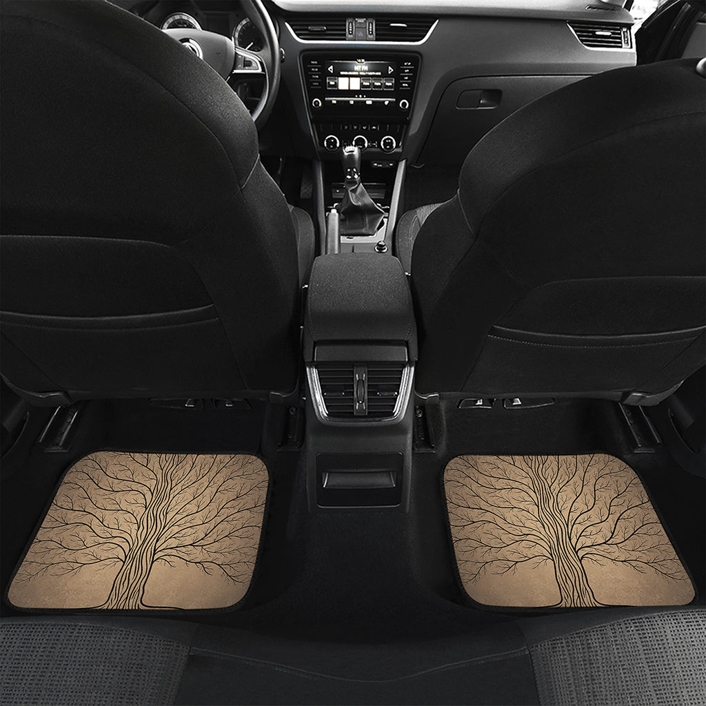 Ancient Yggdrasil Tree Print Front and Back Car Floor Mats