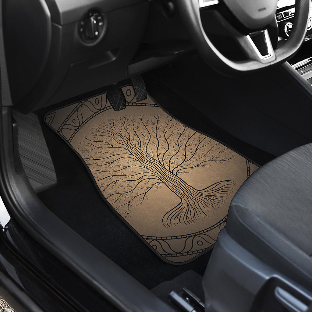 Ancient Yggdrasil Tree Print Front and Back Car Floor Mats