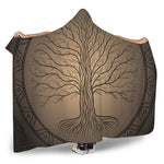 Ancient Yggdrasil Tree Print Hooded Blanket