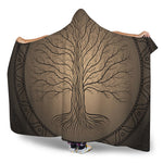 Ancient Yggdrasil Tree Print Hooded Blanket