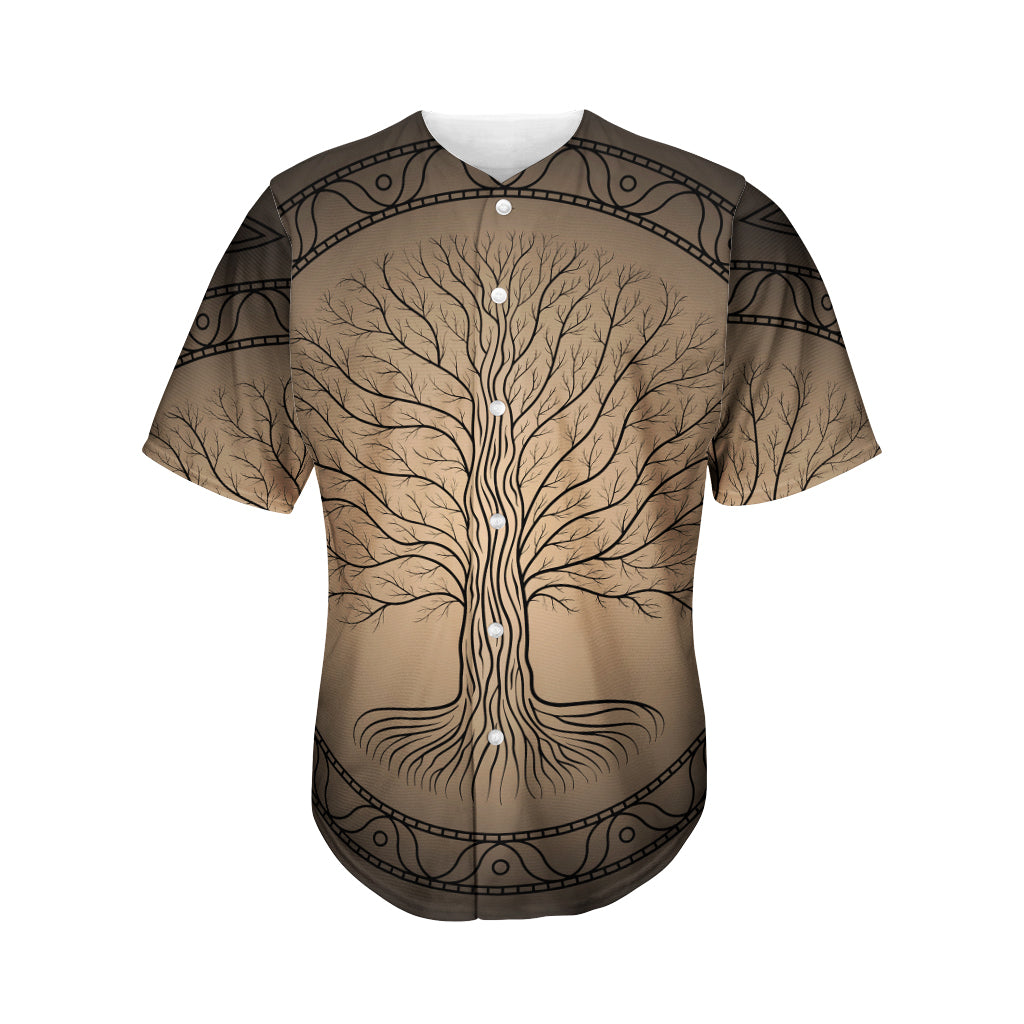 Ancient Yggdrasil Tree Print Men's Baseball Jersey