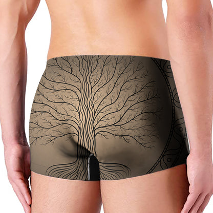 Ancient Yggdrasil Tree Print Men's Boxer Briefs