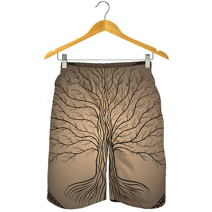 Ancient Yggdrasil Tree Print Men's Shorts