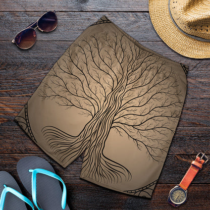 Ancient Yggdrasil Tree Print Men's Shorts