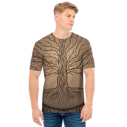 Ancient Yggdrasil Tree Print Men's T-Shirt