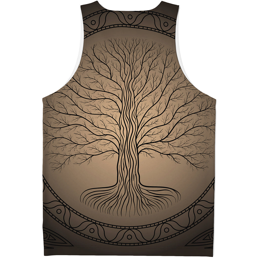 Ancient Yggdrasil Tree Print Men's Tank Top