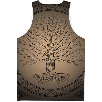Ancient Yggdrasil Tree Print Men's Tank Top