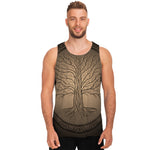 Ancient Yggdrasil Tree Print Men's Tank Top