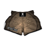 Ancient Yggdrasil Tree Print Muay Thai Boxing Shorts