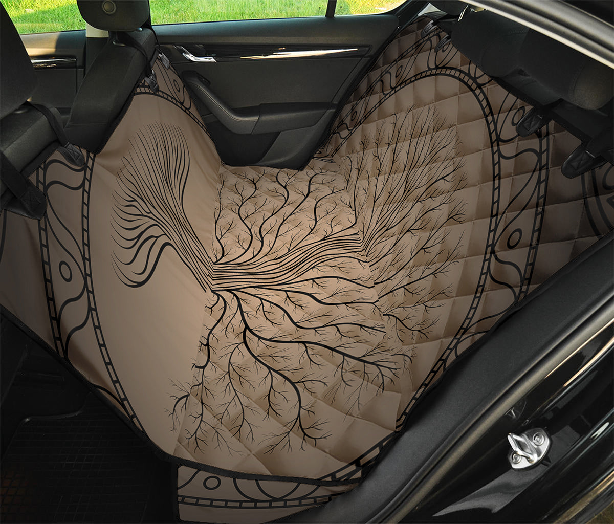 Ancient Yggdrasil Tree Print Pet Car Back Seat Cover