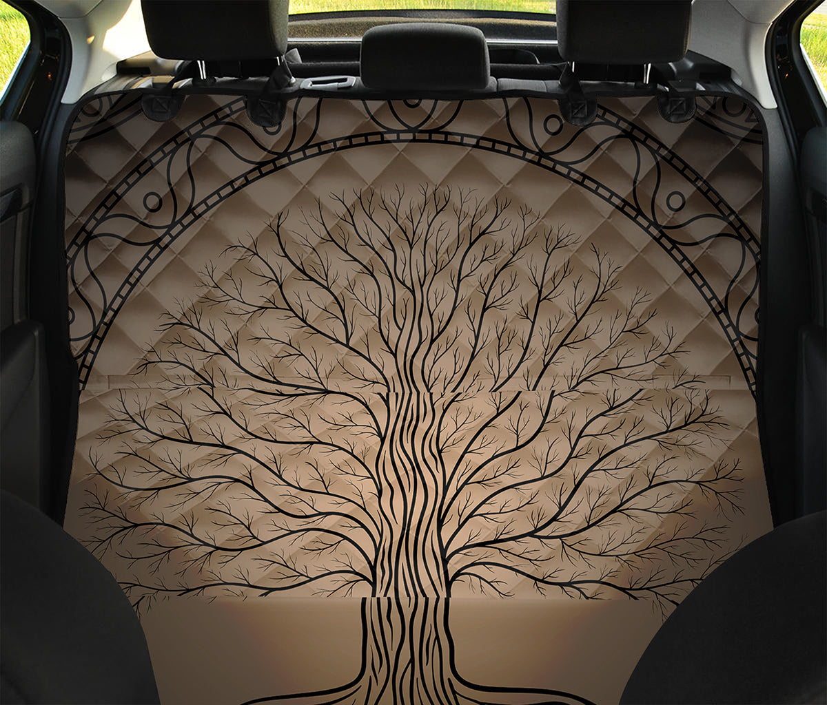 Ancient Yggdrasil Tree Print Pet Car Back Seat Cover