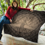 Ancient Yggdrasil Tree Print Quilt