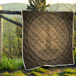 Ancient Yggdrasil Tree Print Quilt