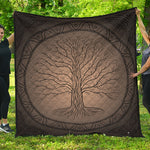Ancient Yggdrasil Tree Print Quilt