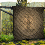 Ancient Yggdrasil Tree Print Quilt