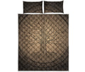 Ancient Yggdrasil Tree Print Quilt Bed Set